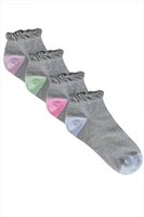 4 PACK Grey Pastel Coloured Trainer Socks In Extra Wide Fit