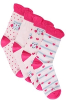 4 PACK Pink Mix Owl Print Socks