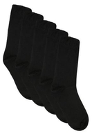 5 PACK Black Socks In Extra Wide Fit