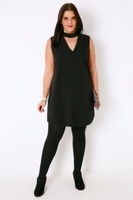 AX PARIS CURVE Black Shift Dress With Choker Necklace
