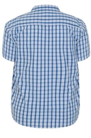 BadRhino Blue & White Checked Short Sleeve Shirt