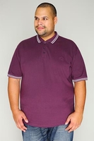BadRhino Dark Purple Polo Shirt With White Stripe Detail - TALL