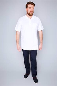 BadRhino White Plain Polo Shirt