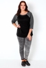 Black & Charcoal 3/4 Sleeve T-Shirt With Contrast Raglan Sleeves