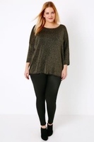 Black & Gold Metallic Scoop Back Jumper
