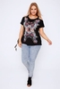 Black & Multi Stud & Butterfly Print Cold Should Top