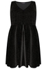 Black & Multi Velour Glitter Skater Dress With V-Neckline