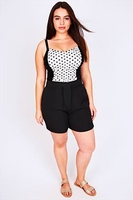 Black Board Shorts With Drawstring Waist