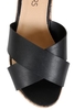 Black COMFORT INSOLE Crossover Cork Wedge Mule In EEE Fit