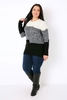 Black,  Grey & Cream Striped Longline Knitwear Jumper