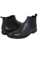 Black LEATHER Chelsea Boots In Wide Fit