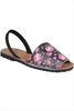 Black Real Leather Floral Peep Toe Sandals In E Fit