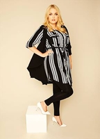Black Sleeveless Waterfall Longline Waistcoat