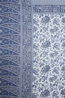 Blue & White Floral Border Print Scarf