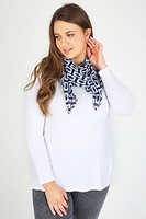 Blue & White Geometric Print Scarf