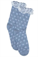 Blue & White Lace Socks