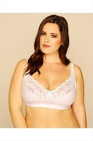 Blue Star Print Cotton Rich Non-Wired Bra With Lace Trim