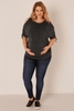 BUMP IT UP MATERNITY Charcoal Cold Shoulder Top With Eyelet Detail