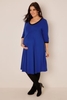 BUMP IT UP MATERNITY Cobalt Blue Pleat Detail Dress With Black Trim