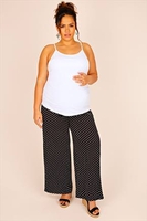 BUMP IT UP MATERNITY Polka Dot Palazzo Trousers With Comfort Panel