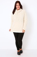 Cream Fluffy High Neck Fleece