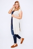 Cream Longline Shrug With Extended Shoulders & Fringed Hem