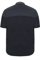 D555 Black Polo Shirt With Dotted Collar