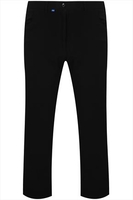 D555 Black Smart Straight Leg Trousers With 4 Pockets