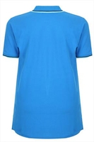 D555 Bright Blue Polo Shirt With Blue Trim - TALL