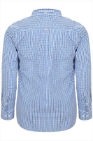 D555 Navy & Blue Gingham Check Long Sleeve Shirt - REG