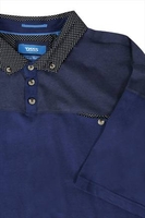 D555 Navy Polo Shirt With Dotted Collar