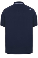 D555 Navy Polo Shirt With Gingham Trim