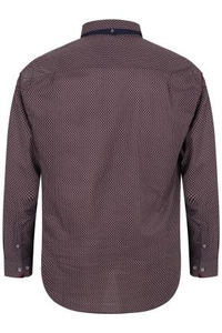 D555 Red & Navy Printed Long Sleeve Shirt