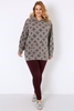Grey & Pink Floral Lace Print Hooded Sweat Top