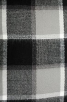 Grey,  Black & White Checked Scarf With Tassels