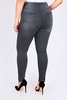 Grey Denim Jeggings With Faded Leg Detail