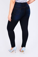 Indigo Blue Denim Jeggings With Faded Leg Detail