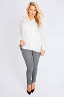 Ivory Plain Chiffon Button Up Shirt