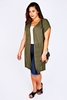 Khaki Longline Knitted Shrug With Extended Shoulders