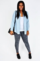 Light Blue Denim Shirt With Diamanté Buttons