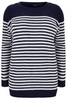 Navy & Ecru Stripe Knitted Jumper