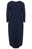 Navy Maxi Dress With Long Sleeves & Drop Pockets