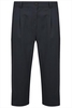 Navy Stretch Waist Chino Trousers With Pleats