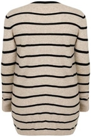 Oatmeal & Black Stripe Tunic Jumper Dress With Pockets
