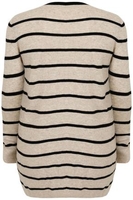 Oatmeal & Black Stripe Tunic Jumper Dress With Pockets