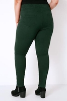 Pine Green Jeggings With Elasticated Waist