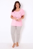 Pink "Meow" Cat Print Pyjama Top