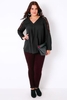 PRASLIN Black Blouse With Lace Sleeves