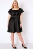PRASLIN Black Frill Bardot Skater Dress