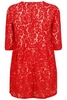 PRASLIN Red & Nude Lace Overlay Skater Dress